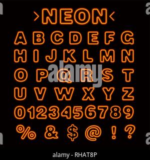 Abbildung: die Neonlichter englischen Alphabet Großbuchstaben Vektor Stock Vektor