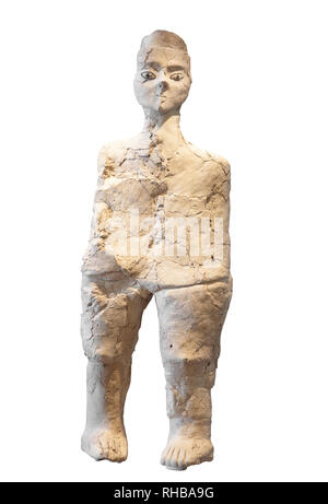 (Ayn) Ain Ghazal Statue. Putz und Reed Statue in die Pre - Keramik vom Neolithikum B Zeitraum. Jordanien, Ayn Ghaza. Stockfoto