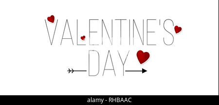 Happy Valentine's Day Schriftzug Text Hintergrund Stockfoto