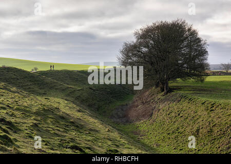 Avebury, Wiltshire von oben genommen der äußere Graben, England, Großbritannien Stockfoto