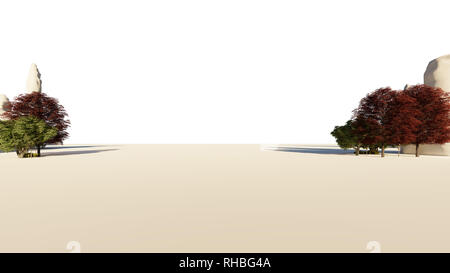 3D-Rendering für eine Gruppe von Pflanzen Roh für architectrural isoliert auf weißem Hintergrund verwenden Stockfoto