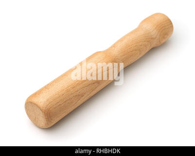 Holz- masher isoliert auf weißem Stockfoto