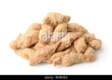 Textured Vegetable Protein isoliert auf weißem Stockfoto