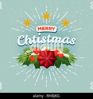 2018 Neues Jahr und Frohe Weihnachten Postkarte Stock Vektor