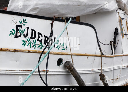 Södertälje, Schweden - Januar 13, 2019: Blick auf den Dampf schiff Ejdern während der Saison. Stockfoto