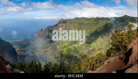 Panoramablick über Kalalau Valley Kauai Stockfoto