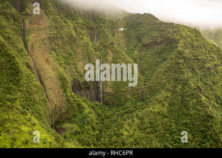 Garten Insel Kauai aus Hubschrauber Tour Stockfoto