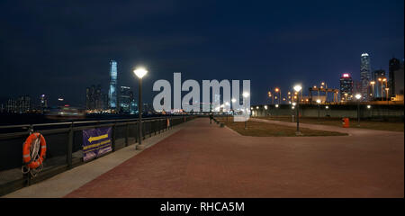 Hongkong, China. 01 Feb, 2019. Februar 1st, 2019. Das neu eröffnete Western District harbourfront Promenade, mit denen die westlichen Großhandel für Lebensmittel Markt sein, Hongkong, China. Credit: Bob Henry/Alamy leben Nachrichten Stockfoto