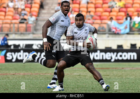 Makellos sauber, Stadion, Sydney, Australien. 2 Feb, 2019. HSBC Sydney Rugby Sevens; England und Fidschi; Waisea Nacuqu von Fidschi sucht Optionen: Aktion plus Sport/Alamy leben Nachrichten Stockfoto