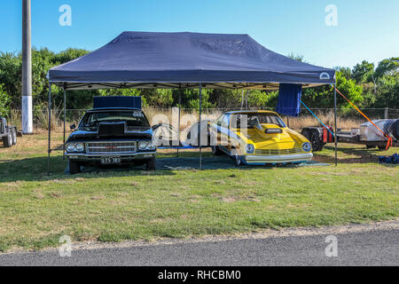 Portland, Victoria, Australien. 2 Feb, 2019. WildBunch aufgeladenen Outlaws - 02. Februar 2019 - Südküste Raceway - Portland - Victoria - Australien. Pit Lane. Credit: Brett Keating/Alamy leben Nachrichten Stockfoto