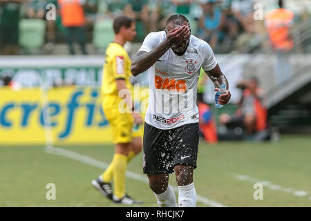 Sao Paulo, Brasilien, 2. Februar 2019. Sao Paulo, Brasilien. 2. Feb 2019. Palmeiras X Korinther - Manoel die Korinther bei einem Match gegen Palmeiras in der Arena Allianz Parque Stadium für die Paulista Meisterschaft 2019. Foto: Ale Cabral/AGIF Stockfoto