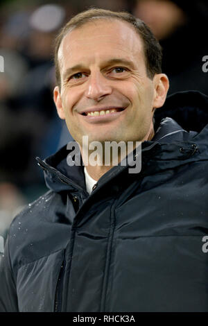 Allianz Stadion, Turin, Italien. 2 Feb, 2019. Serie A Fussball, Juventus gegen Parma; Max Allegri der Trainer von Juventus Credit: Aktion plus Sport/Alamy leben Nachrichten Stockfoto