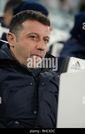 Allianz Stadion, Turin, Italien. 2 Feb, 2019. Serie A Fussball, Juventus gegen Parma; Roberto D'Aversa der Trainer von Parma Credit: Aktion plus Sport/Alamy leben Nachrichten Stockfoto