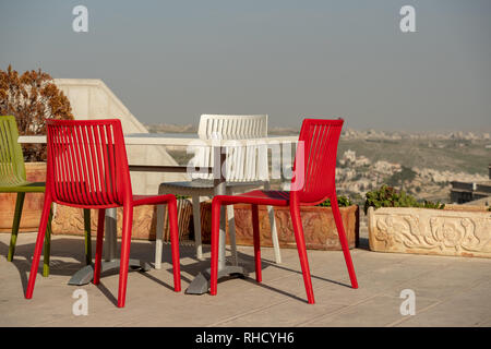 Café mit herrlicher Aussicht in Betlehem Stockfoto