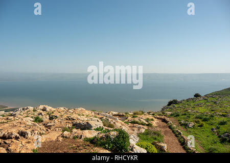 Berg Arbel in der Nähe von Tiberias in Israel. Stockfoto