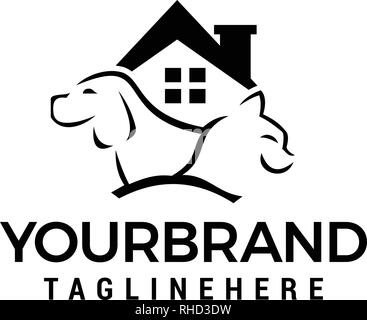 Hund Katze Haus logo Vorlage vektor Icon Design Stock Vektor