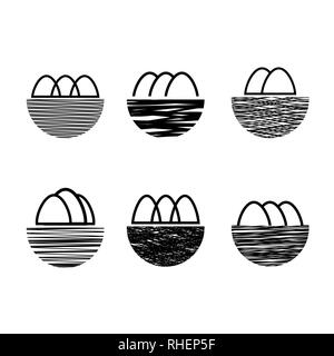 Nest und Eier Symbol Stock Vektor