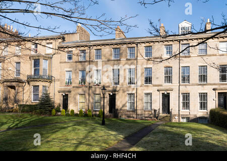 Framlington, einer viktorianischen Terrasse von 3-stöckigen Häusern, Newcastle Upon Tyne, England, Großbritannien Stockfoto