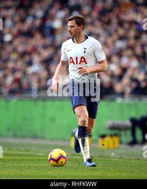 Tottenham Hotspur Jan Vertonghen während der Premier League Match im Wembley Stadion, London. Stockfoto