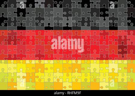 Deutschland Fahne aus Puzzle Hintergrund - Abbildung Stock Vektor