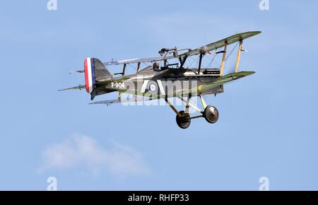 Royal Aircraft Factory S.E.5a Teil der Shuttleworth Collection und die letzten ursprünglichen flugfähig Weltkrieg 1 Flugzeuge mit einem Sieg bestätigt. Stockfoto