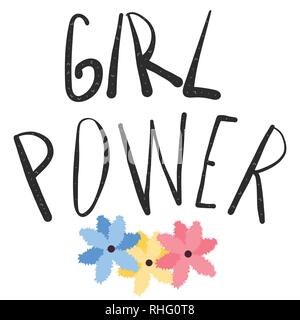 Girl Power Feminismus Zitat. Frau motivations Slogan. Vector Illustration. Stock Vektor