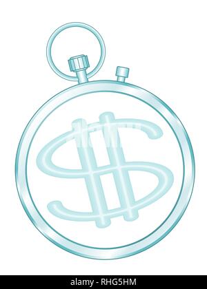 Illustration des Konzepts dollar Geld Symbol und Stoppuhr Stock Vektor