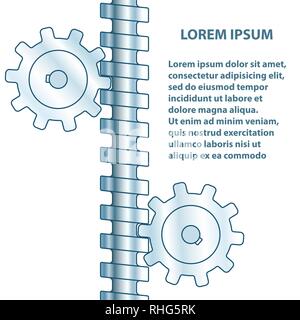 Illustration der abstrakten Schraube Zahnradpaar Getriebe Stock Vektor