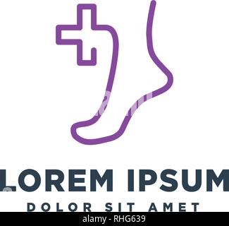 Fuß medizinische Symbol logo template Vector Illustration - Vektor Stock Vektor