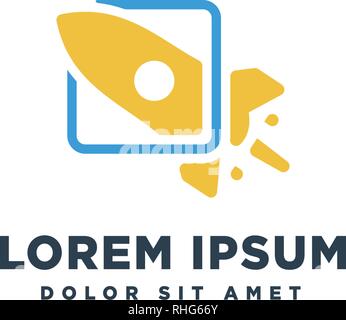 Launch Rocket und Cloud Konzept logo Vorlage für Corporate vector illustration symbol Elemente Stock Vektor