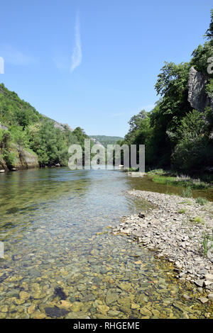 Treska Fluss in Matka Canyon. Skopje, Mazedonien. Stockfoto