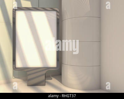 Mock up. Leere plakatwand Außenwerbung, die Information der Öffentlichkeit. 3D-Rendering Stockfoto