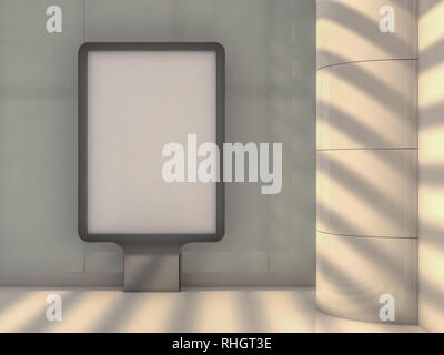 Mock up. Leere plakatwand Außenwerbung, die Information der Öffentlichkeit. 3D-Rendering Stockfoto