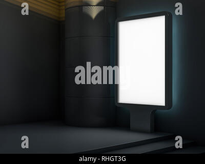 Mock up. Leere plakatwand Außenwerbung, die Information der Öffentlichkeit. 3D-Rendering Stockfoto