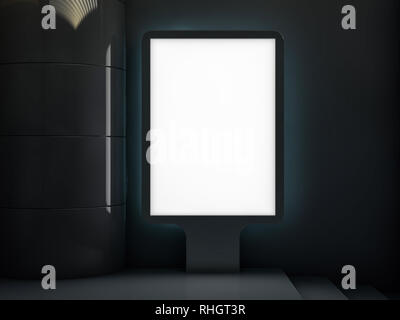 Mock up. Leere plakatwand Außenwerbung, die Information der Öffentlichkeit. 3D-Rendering Stockfoto