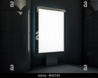 Mock up. Leere plakatwand Außenwerbung, die Information der Öffentlichkeit. 3D-Rendering Stockfoto