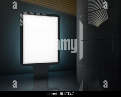 Mock up. Leere plakatwand Außenwerbung, die Information der Öffentlichkeit. 3D-Rendering Stockfoto
