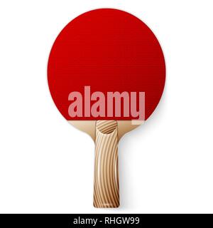 Ping pong Schläger auf weißem Hintergrund. Vector Illustration, EPS 10. Stock Vektor