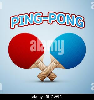 Ping pong Schläger auf hellen Hintergrund. Vector Illustration, EPS 10. Stock Vektor