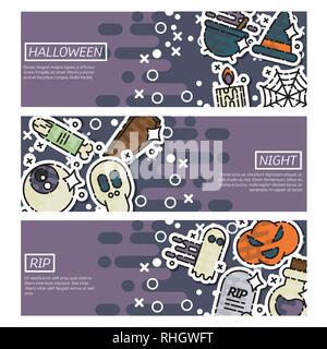 Horizontale Banner über Halloween. Vector Illustration, EPS 10. Stock Vektor