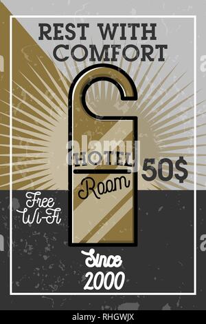 Farbe Vintage Hotel Banner. Vector Illustration, EPS 10. Stock Vektor