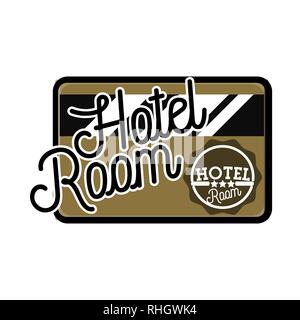 Farbe Vintage Hotel Emblem, Etiketten, Abzeichen und gestalterische Elemente. Vector Illustration, EPS 10. Stock Vektor