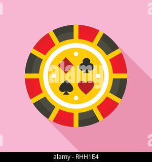 Casino chip Glück Symbol. Flache Abbildung: Casino Chip lucky Vektor Symbol für Web Design Stock Vektor