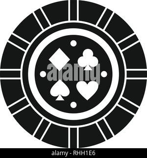 Casino chip Glück Symbol. Einfache Abbildung: Casino Chip lucky Vektor Symbol für Web Design auf weißem Hintergrund Stock Vektor