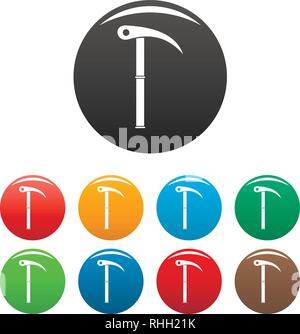 Wandern Werkzeug Icons Set 9 Farbe Vektor isoliert auf Weiss für jedes Design Stock Vektor