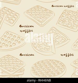 Vector Illustration der verschiedenen amerikanischen Waffeln Muster. Vector Illustration, EPS 10. Stock Vektor