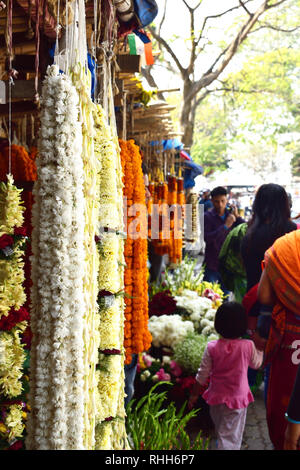 Guwahati, Assam, Indien - 02 Februar 2019: Frische Blumenmarkt Stockfoto