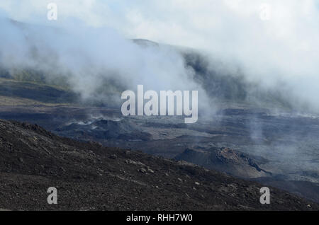 Mineral Landschaften am Piton de la Fournaise, Réunion Insel vulkanischen Massivs Stockfoto