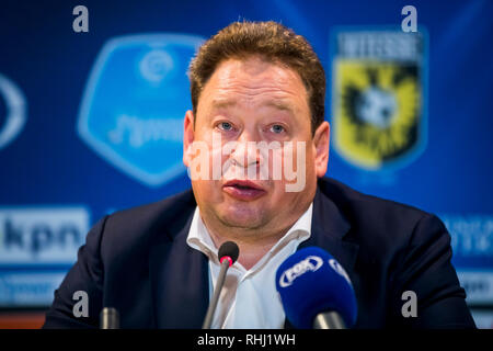 ARNHEM, Vitesse - SC Heerenveen 2-2, 02-02-2019 Fußball, niederländischen Eredivisie Saison 2018 - 2019, Stadion de Gelredome, Vitesse Trainer Leonid Slutskiy Stockfoto