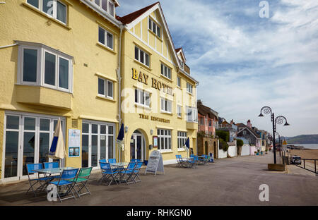 LYME REGIS, ENGLAND - 12. MAI 2009: Die alte Bay Hotel auf der Lyme Regis Marine Parade. West Dorset. England Stockfoto